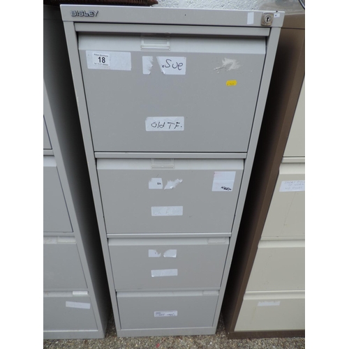 18 - Four drawer metal filing cabinet