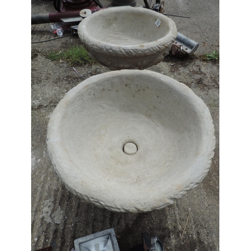 237 - Pair of large circular pedestal garden planters