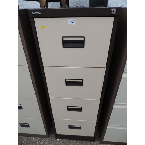 24 - Four drawer metal filing cabinet