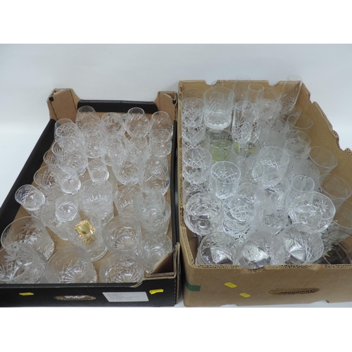 974 - 2x Boxes of drinking glasses - some Crystal