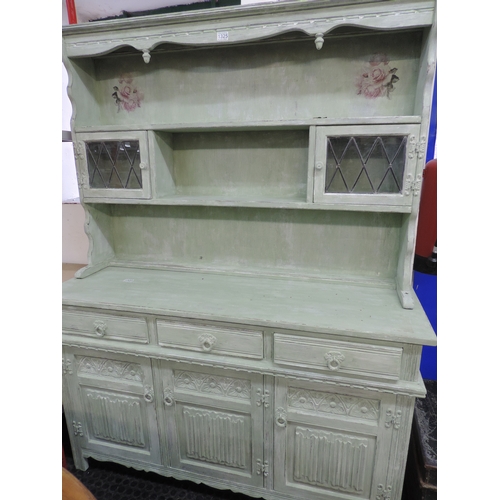 1385 - Painted shabby chic dresser - linen fold design - 54x 18x 69