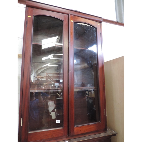 303 - Mahogany glazed cabinet - 56x 36x 11