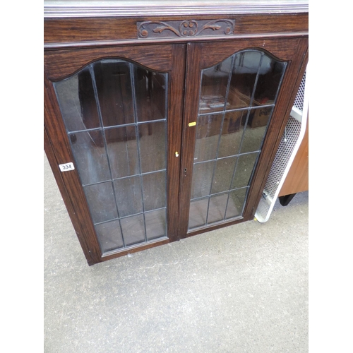 334 - Leaded glazed display cabinet