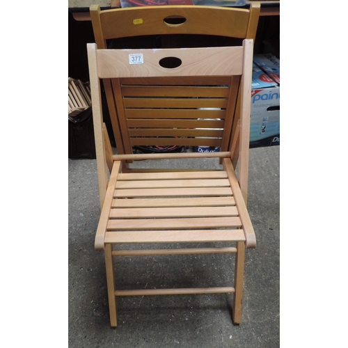 377 - Pair of Lightwood Folding Chairs