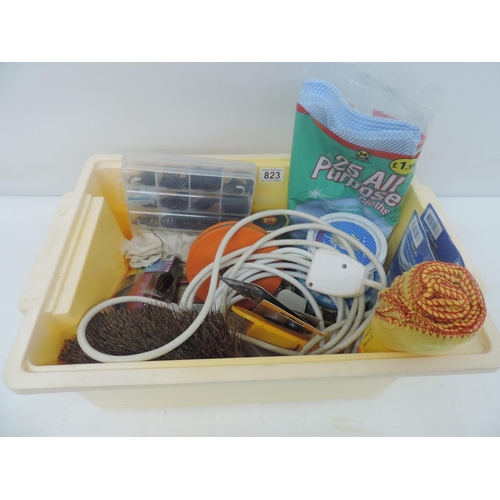 823 - Plastic Crate and Contents - Misc