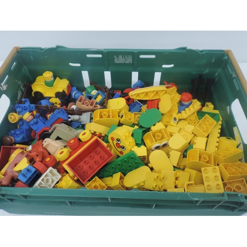 1032 - Plastic Crate and Contents - Duplo