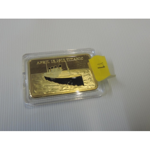 1208 - Gold Coloured Titanic Ingot