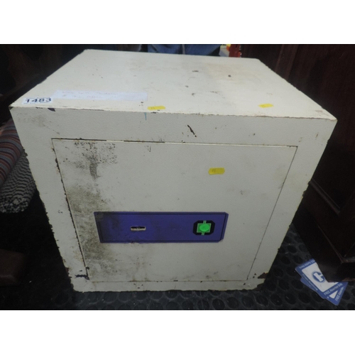 1483 - Small Metal Safe - Key in Office