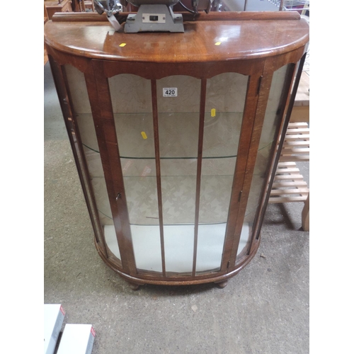 420 - Glazed Bow Front Display Cabinet