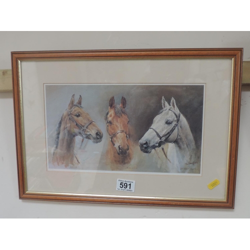 591 - Framed Horse Racing Print