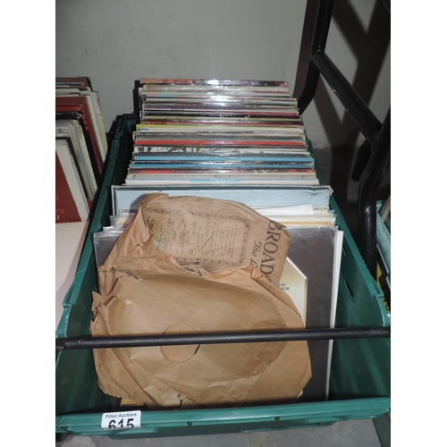 615 - Plastic Crate and Contents - Records - LP's