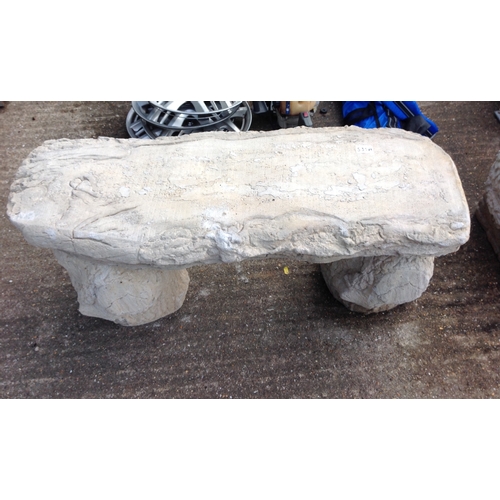 535A - Concrete Garden Bench - Log Design