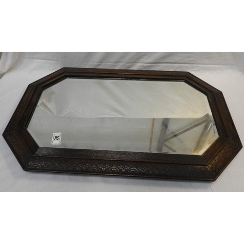 26 - Oak Framed Bevel Edge Mirror