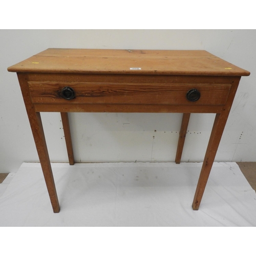 308 - Victorian Stripped Pine Side Table with Single Drawer - 33x 18x 31