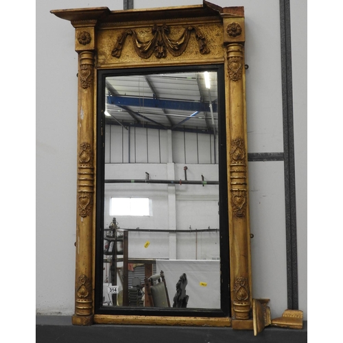 314 - 19th Century Gilt Framed Pier Mirror - 26x45