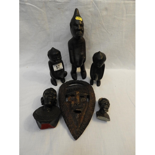 57 - Carved Treen African Figures