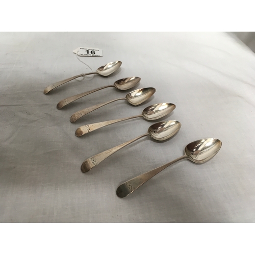 16 - 5x Silver Teaspoons - 58gms