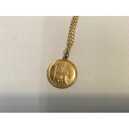 8 - 9ct Gold St.Christopher on Chain - 4gms