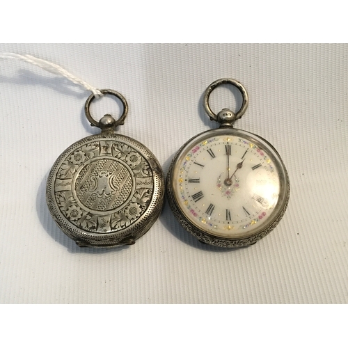 11 - 2x Ladies Silver Pocket Watches