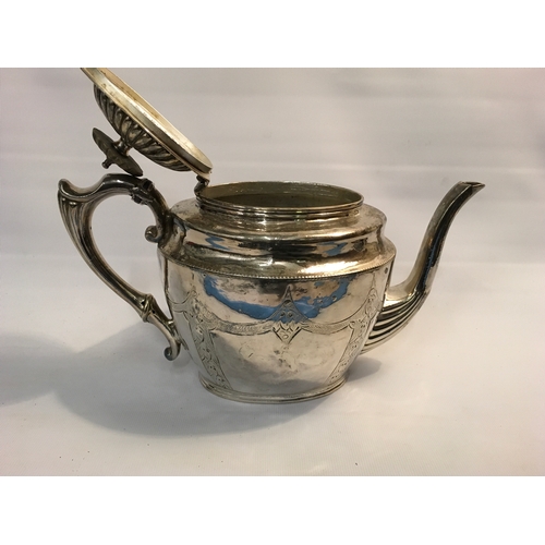 27 - Silver Plated Teapot and Stoneware Ink Pot