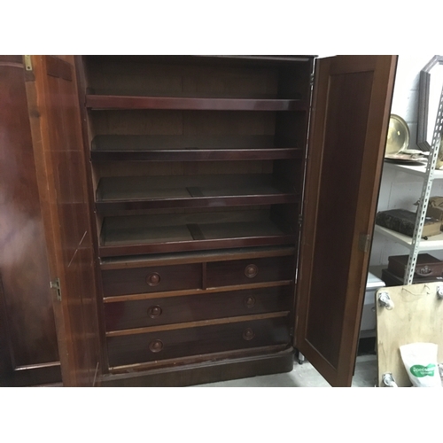 3 - Victorian Mahogany Compactum Wardrobe with Mirror - 72x 83x 24