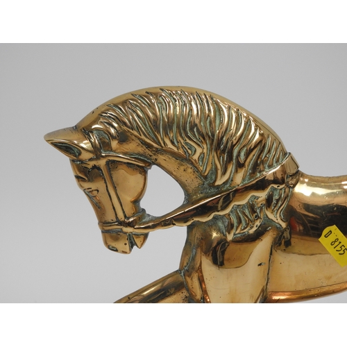 77 - Pair of Brass Horses -  10” High x 12” Long