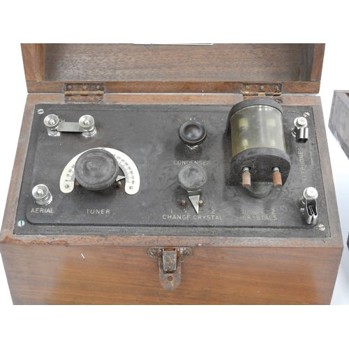 134 - B.T.H. Crystal Wireless Receiver in Mahogany Case and other Unrelated Mahogany Box