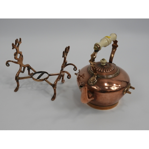 84 - Copper Spirit Kettle on Stand