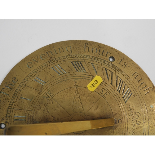 131 - Brass Sundial - Marked 'Thomas Price 1705' - 10