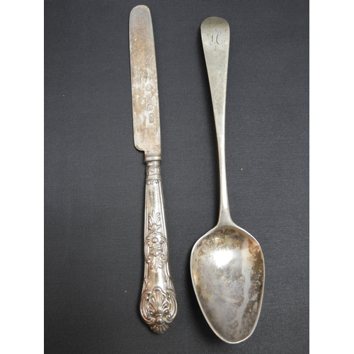 16 - Silver Spoon and Knife - 22gms