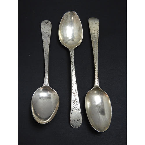 13 - 3x Silver Spoons with Engraved Decoration - 31gms