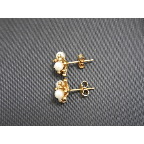 57 - Gold Cultured Pearl Earrings