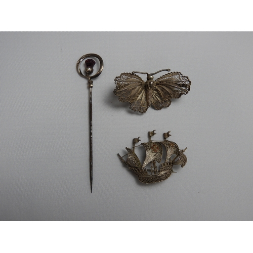 56 - Silver Brooches and Pin