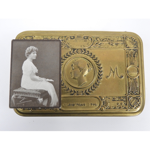 9 - WWI Brass Christmas Tin and Contents