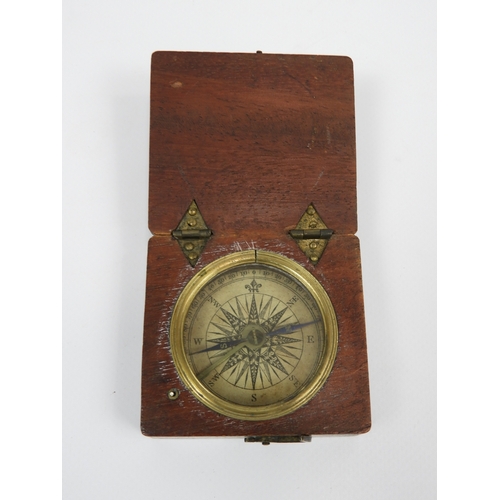 11 - Travelling Compass in Oak Case