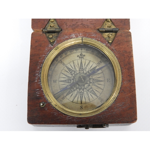 11 - Travelling Compass in Oak Case