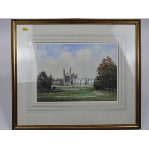 606 - Framed Watercolour Signed Adrian Taunton - Title: Michaelmas Term - Visible Picture 10x14” - Gallery... 