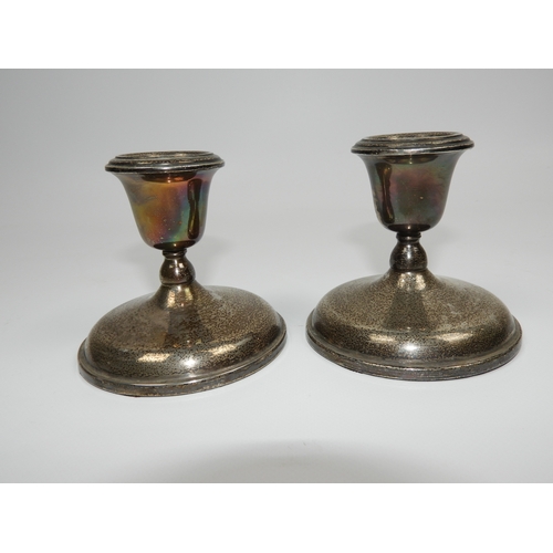 39 - Pair of Silver Dwarf Candlesticks