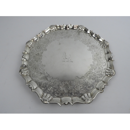 32 - Fine Georgian Silver Salver by Robert Abercromby London 1740 - 14.5