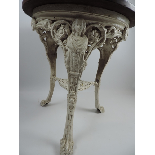 41 - Period Cast Iron Pub Table Base depicting Female Figures in Floral Surrounds Raised on Claw Feet - S... 