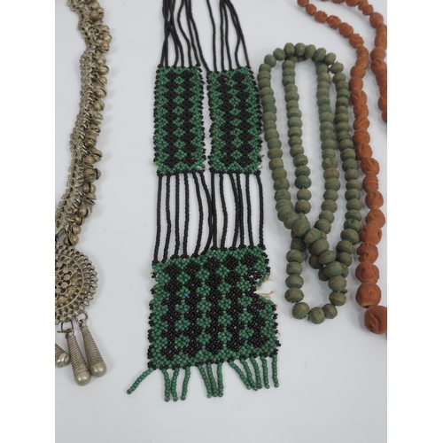 116 - Ethnic Tribal Jewellery and a Spear