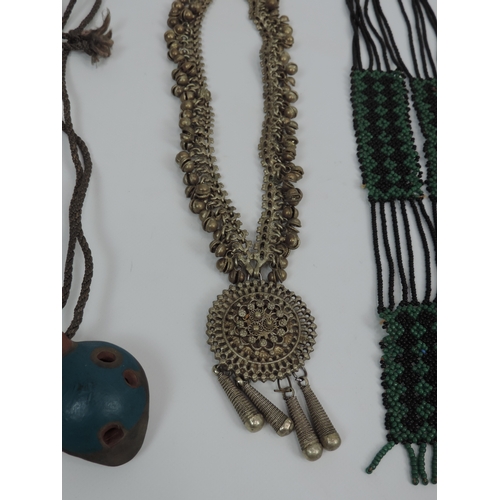 116 - Ethnic Tribal Jewellery and a Spear