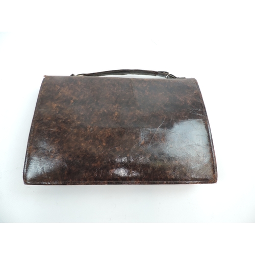 120 - Vintage Leather Decorative Ladies Bag - 10x7