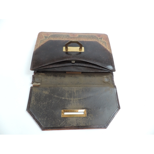 120 - Vintage Leather Decorative Ladies Bag - 10x7