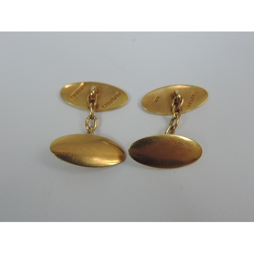 51 - 18ct Yellow Gold Cuff Links - 8.6gms