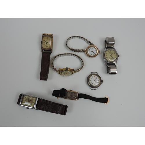 44 - 7x Gents and Ladies Wristwatches - 2x 9ct Gold and Some Silver