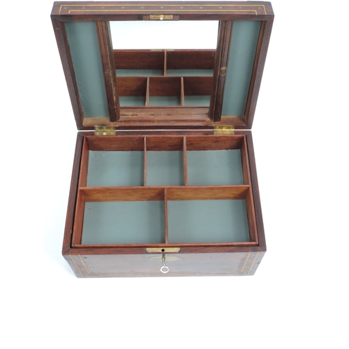 117 - Large Rosewood Jewellery Box with Key