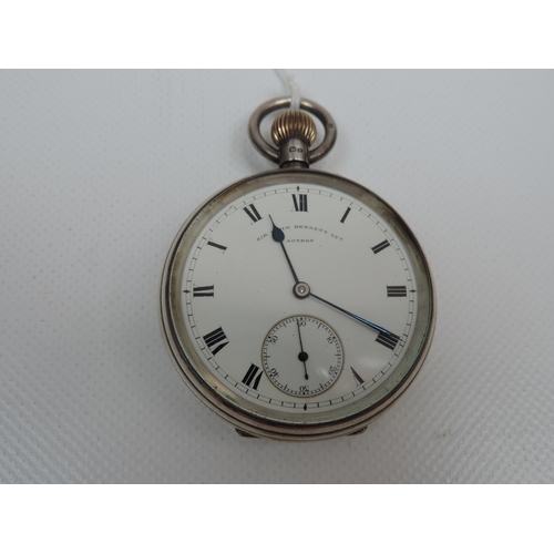 55 - Silver Sir John Bennet Pocket Watch