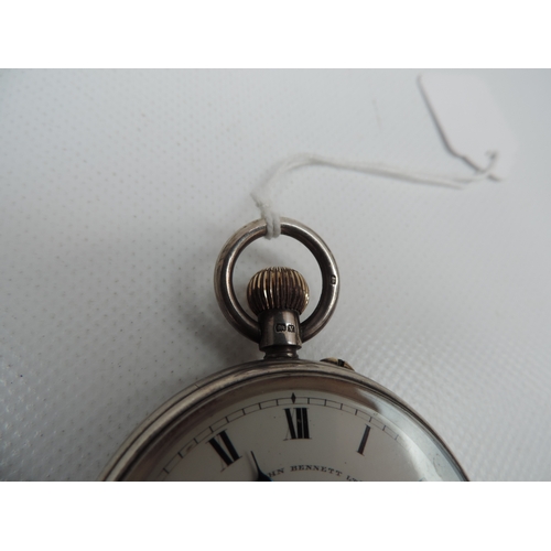 55 - Silver Sir John Bennet Pocket Watch