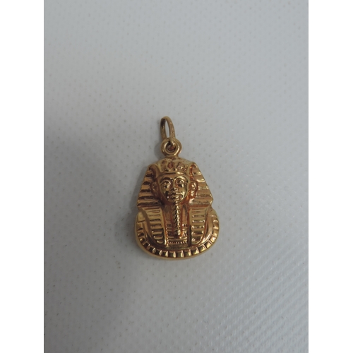 74 - 9ct Yellow Gold Tutankhamen Pendant